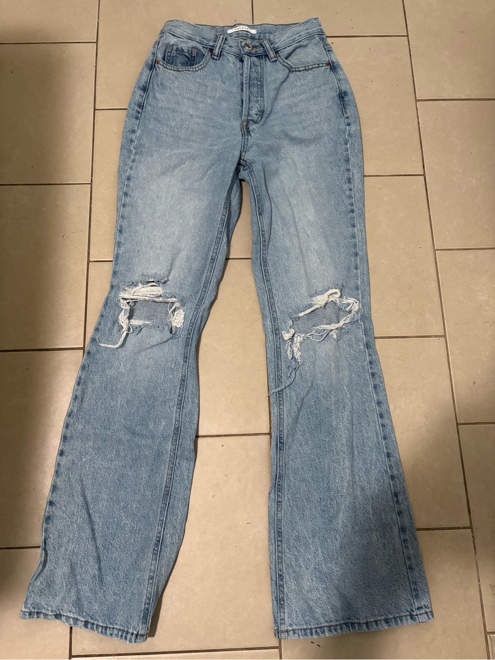 PacSun Light Blue Distressed Flare Jeans